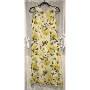 Vintage Chadwick's Silk Dress Size 4P Floral Cottagecore Midi Summer Spring